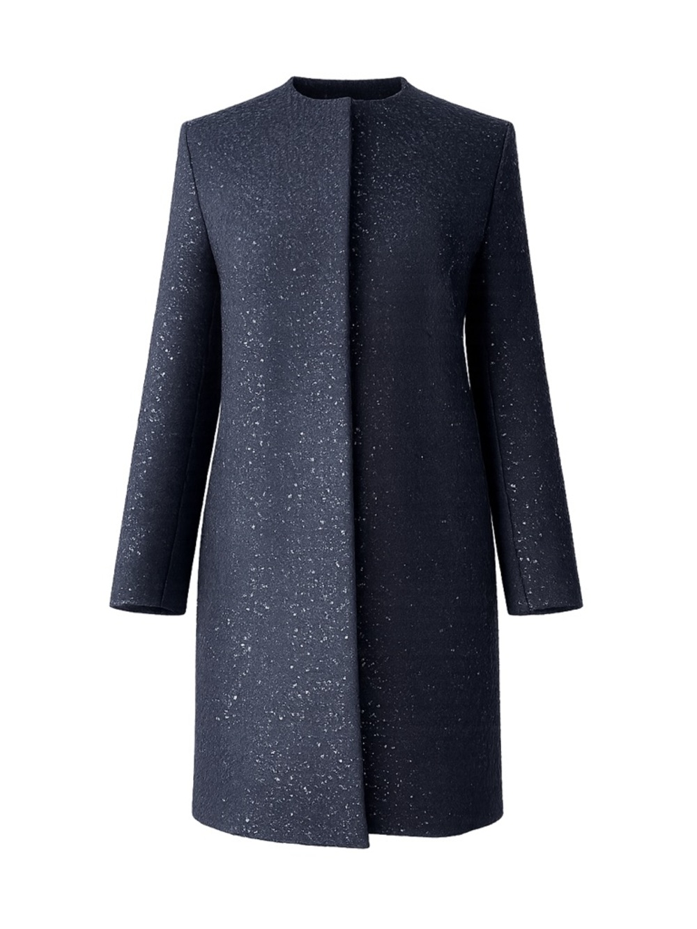 COS Wool Blend Sequin Classic Coat Dark Navy EU 34 (XS–S) NWOT